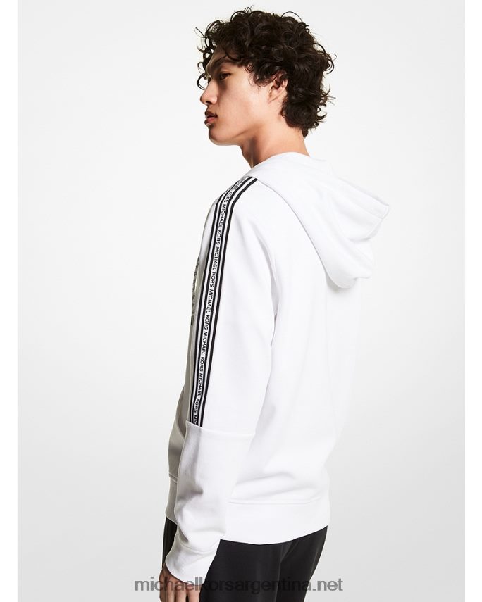 hombres blanco sudadera con cremallera y cinta del logo Michael Kors T46HB02933