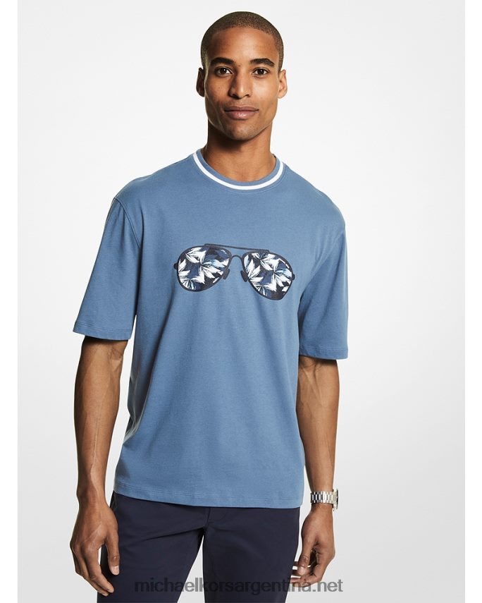hombres cambray playera con diseño floral de aviador Michael Kors T46HB02980