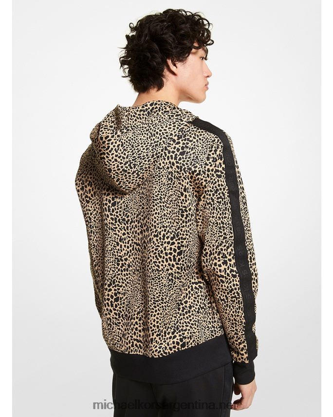 hombres caqui sudadera con cremallera y estampado animal Michael Kors T46HB03035