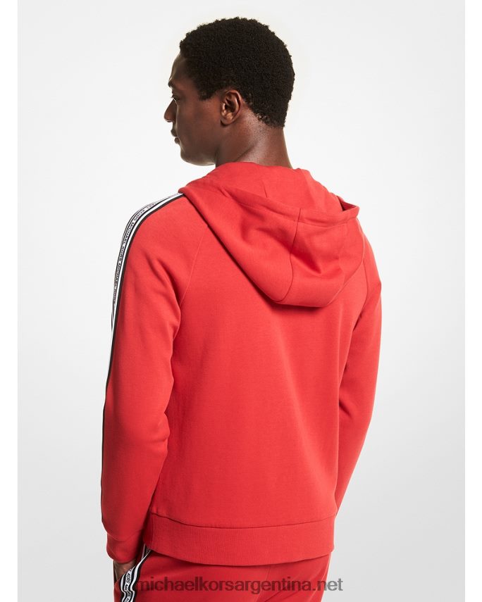hombres carmesí sudadera con cremallera y cinta del logo Michael Kors T46HB03027