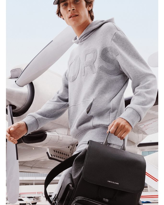 hombres cuero gris sudadera con capucha de algodón kors Michael Kors T46HB03026