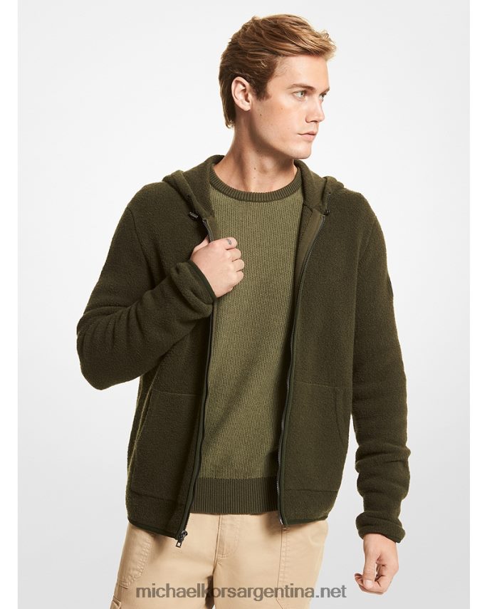 hombres hiedra sudadera con cremallera y mezcla de algodón cepillado Michael Kors T46HB03036