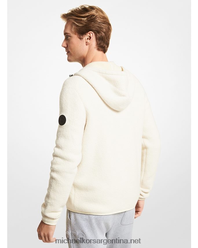 hombres hueso sudadera con cremallera y mezcla de algodón cepillado Michael Kors T46HB03037