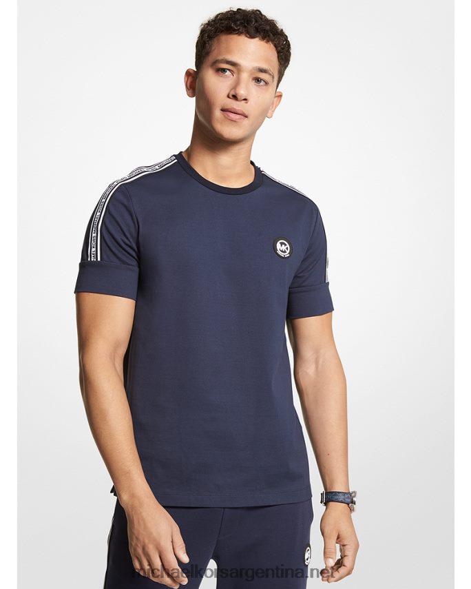 hombres medianoche camiseta con cinta del logo Michael Kors T46HB02923