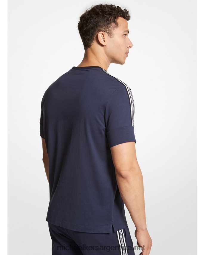 hombres medianoche camiseta con cinta del logo Michael Kors T46HB02923