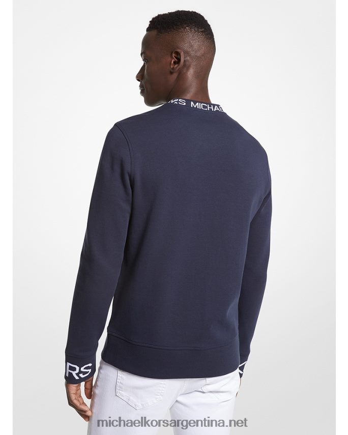 hombres medianoche jersey de mezcla de algodón con cinta del logo Michael Kors T46HB02971