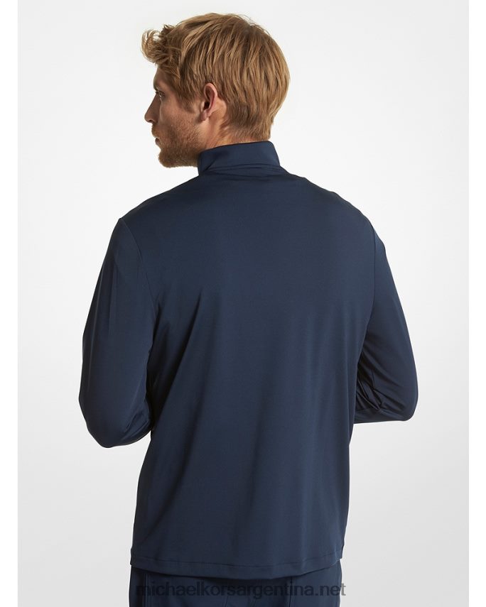 hombres medianoche jersey de punto elástico con logo de golf y cierre de un cuarto Michael Kors T46HB02991