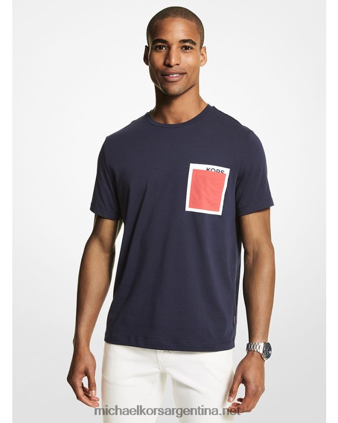 hombres medianoche playera con logo scatter Michael Kors T46HB03007