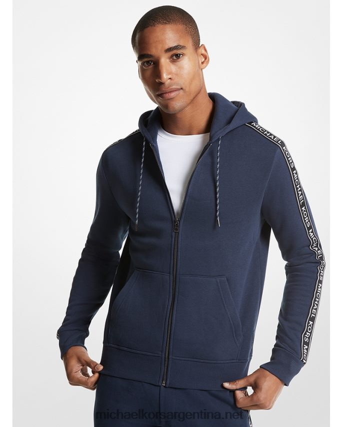 hombres medianoche sudadera con cremallera y cinta del logo Michael Kors T46HB02976