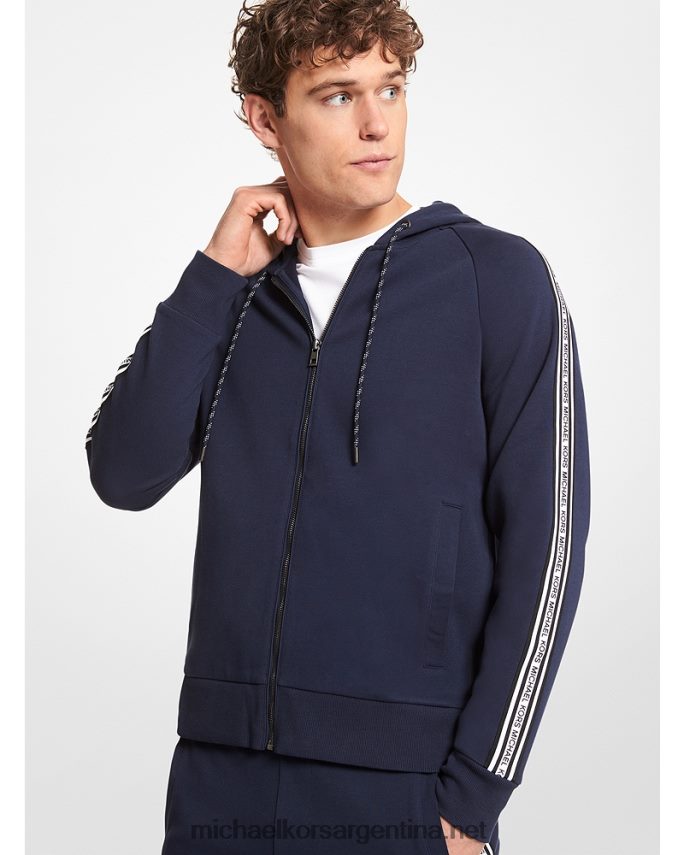 hombres medianoche sudadera con cremallera y cinta del logo Michael Kors T46HB03028