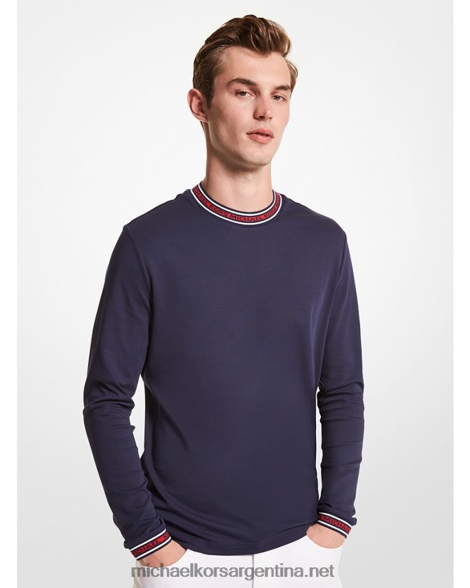 hombres medianoche sudadera con cuello redondo y cinta del logo Michael Kors T46HB02938