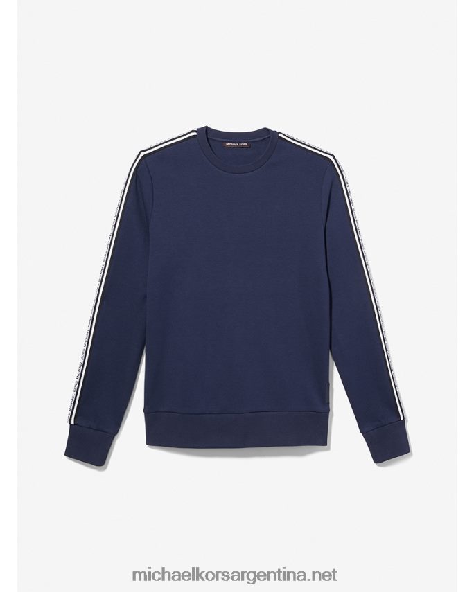 hombres medianoche sudadera de mezcla de algodón con cinta del logo Michael Kors T46HB03016