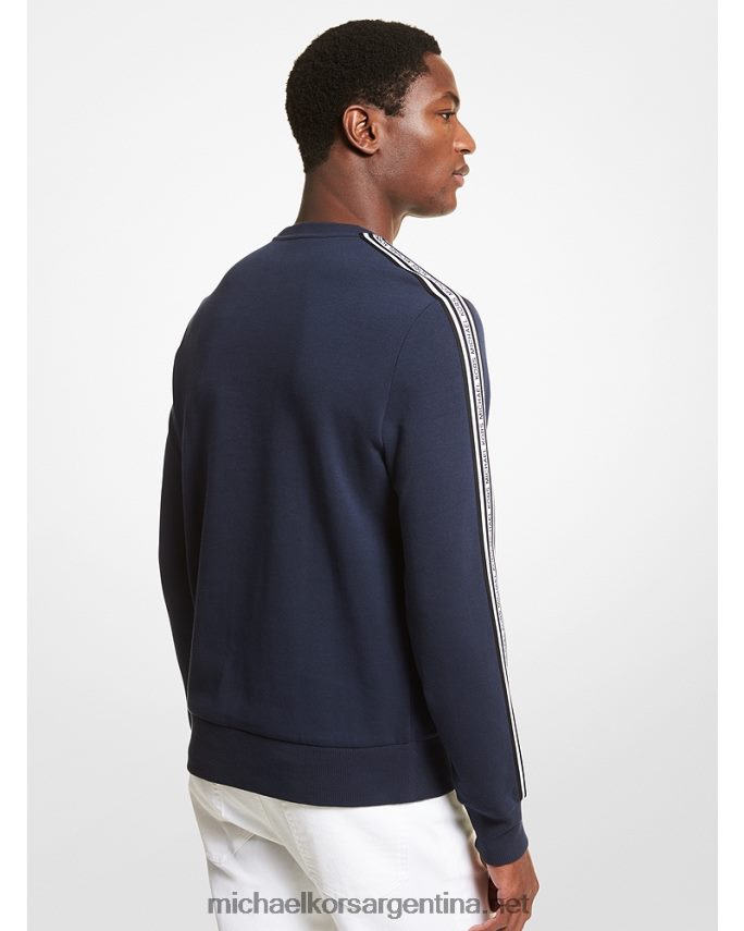 hombres medianoche sudadera de mezcla de algodón con cinta del logo Michael Kors T46HB03016