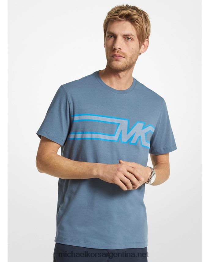 hombres mezclilla playera con logo gráfico Michael Kors T46HB02968