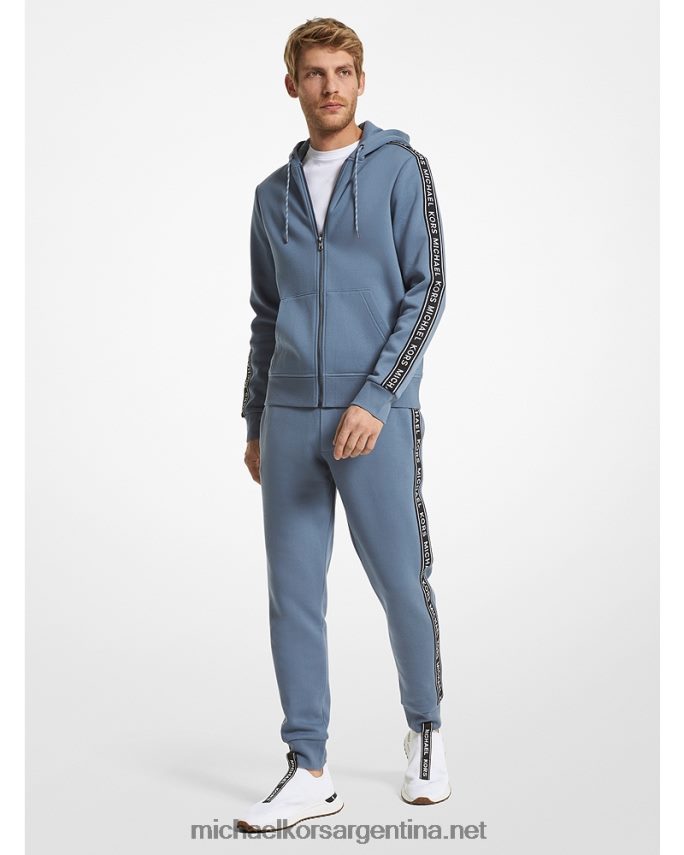 hombres mezclilla sudadera con cremallera y cinta del logo Michael Kors T46HB02975