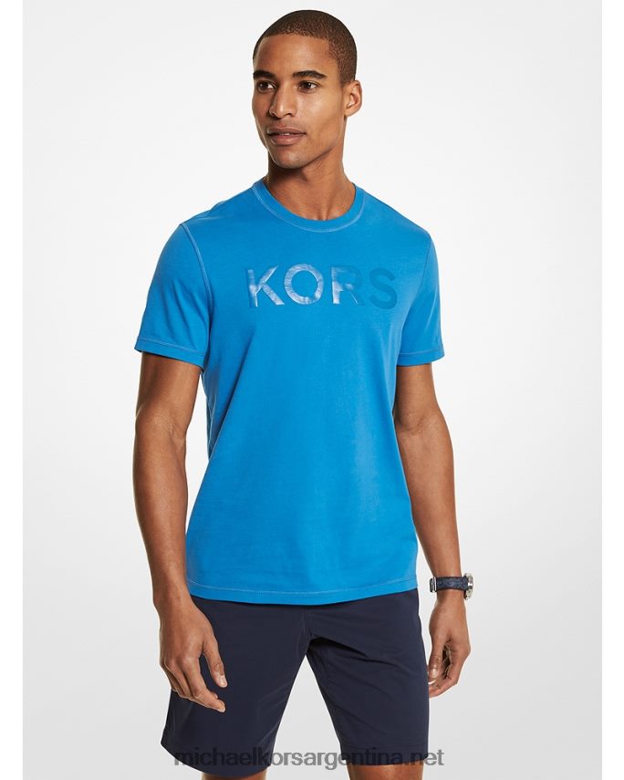 hombres mtn azul playera con logo Michael Kors T46HB03018