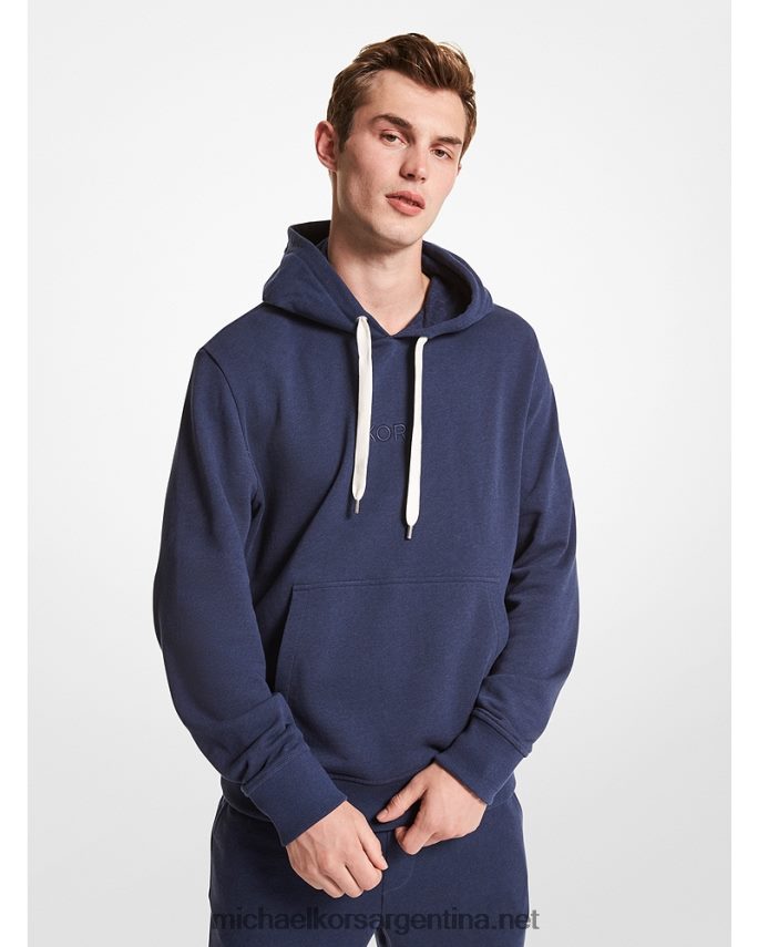 hombres índigo sudadera con capucha y logo Michael Kors T46HB02943