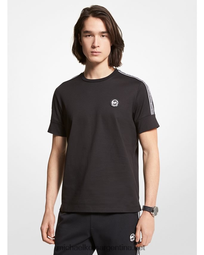 hombres negro camiseta con cinta del logo Michael Kors T46HB02925