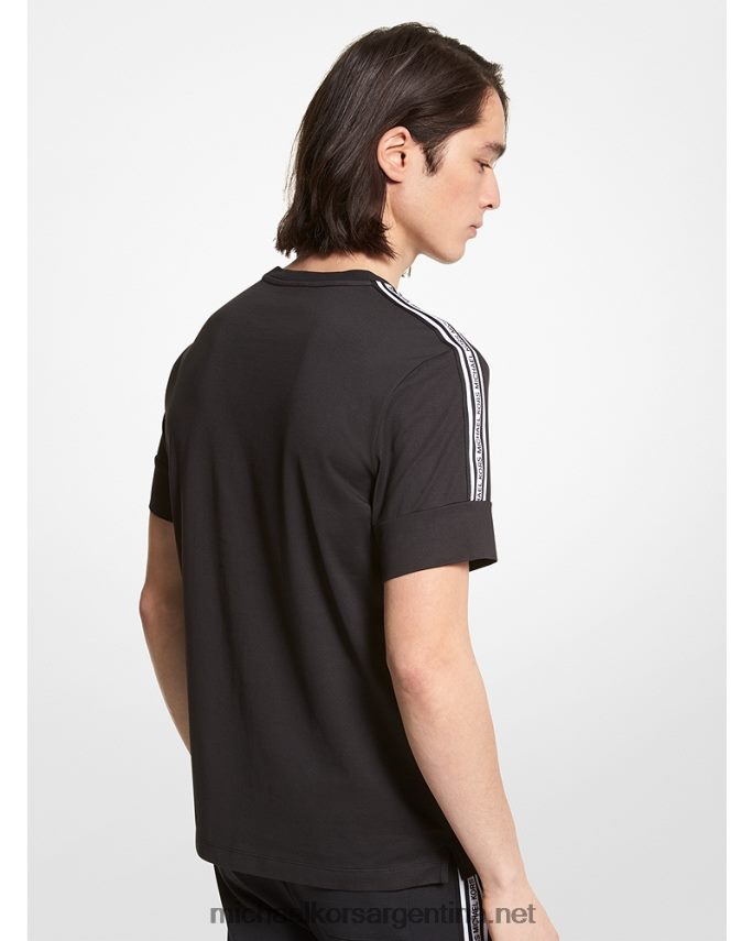 hombres negro camiseta con cinta del logo Michael Kors T46HB02925