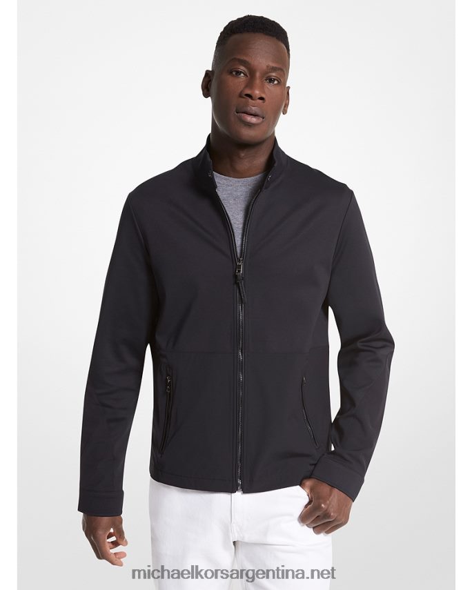 hombres negro chamarra de nailon elástico Michael Kors T46HB02993