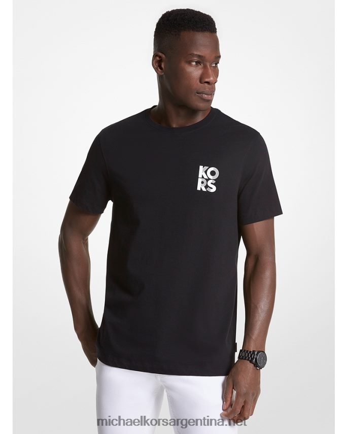 hombres negro playera con logo Michael Kors T46HB02922