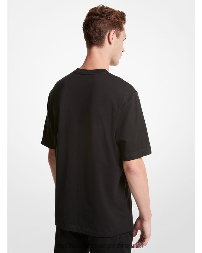 hombres negro playera con logo bordado Michael Kors T46HB02985