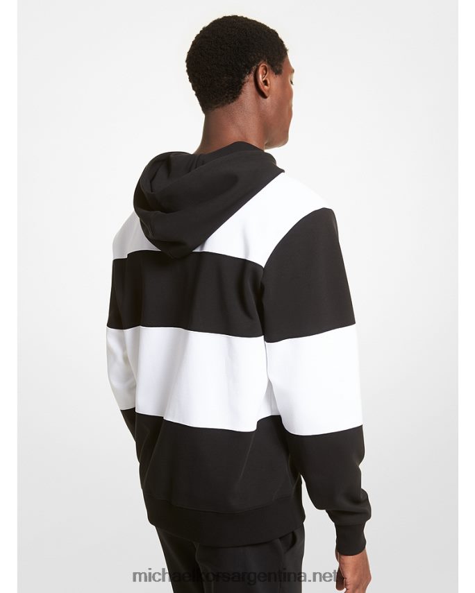 hombres negro sudadera con capucha estilo rugby a rayas Michael Kors T46HB03023