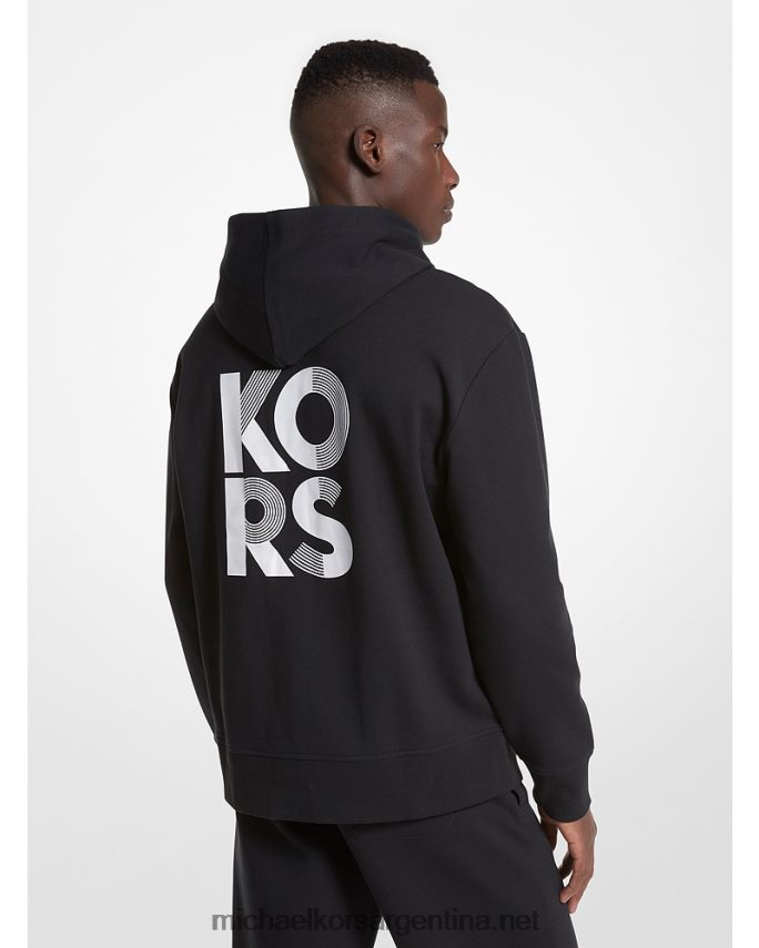hombres negro sudadera con capucha y logo en mezcla de algodón Michael Kors T46HB02956