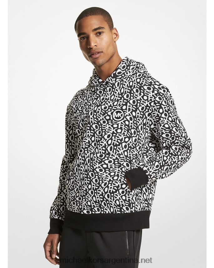hombres negro sudadera con capucha y logo gráfico Michael Kors T46HB02960