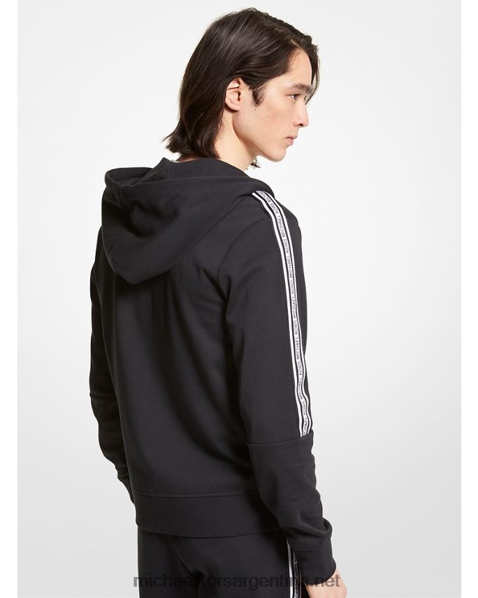 hombres negro sudadera con cremallera y cinta del logo Michael Kors T46HB02935