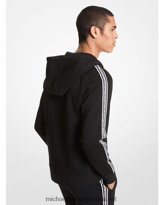 hombres negro sudadera con cremallera y cinta del logo Michael Kors T46HB03031