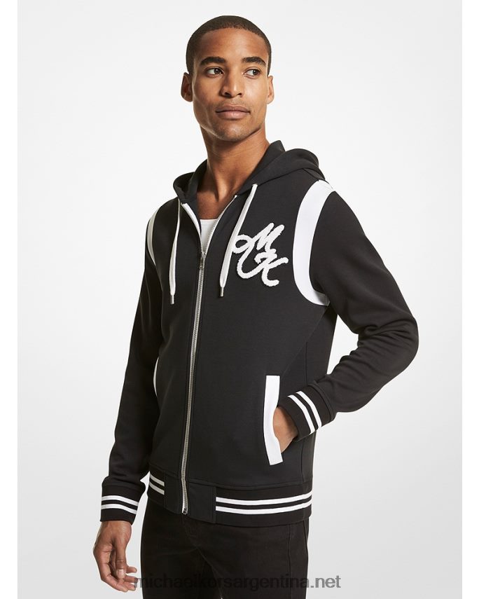 hombres negro sudadera con cremallera y jersey bordado Michael Kors T46HB03001
