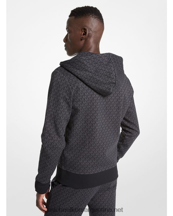 hombres negro sudadera con cremallera y logo en mezcla de algodón Michael Kors T46HB03004