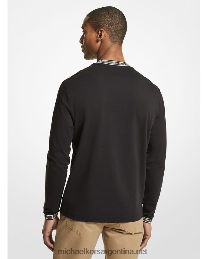 hombres negro sudadera con cuello redondo y cinta del logo Michael Kors T46HB02937