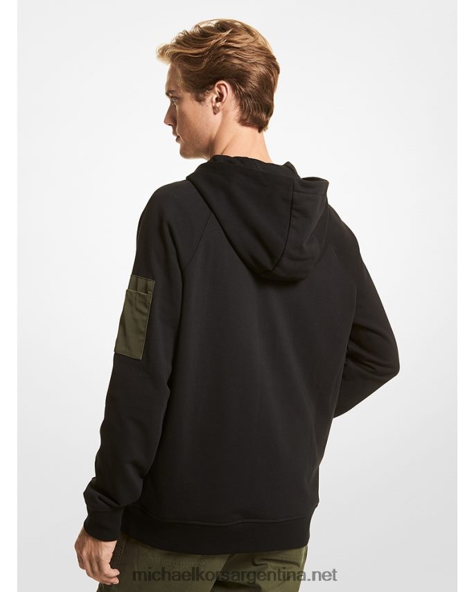 hombres negro sudadera con media cremallera en mezcla de algodón Michael Kors T46HB03025