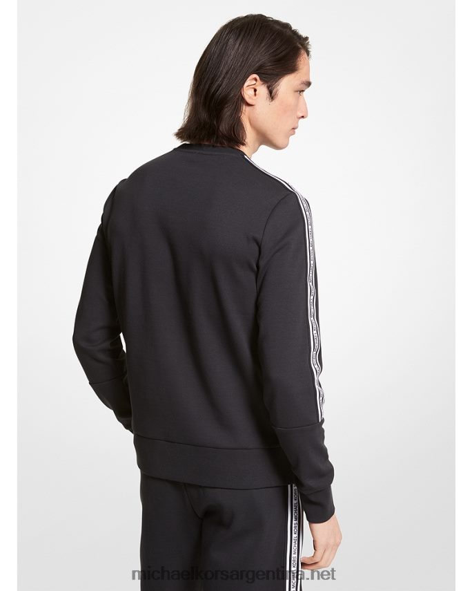 hombres negro sudadera de mezcla de algodón con cinta del logo Michael Kors T46HB02931