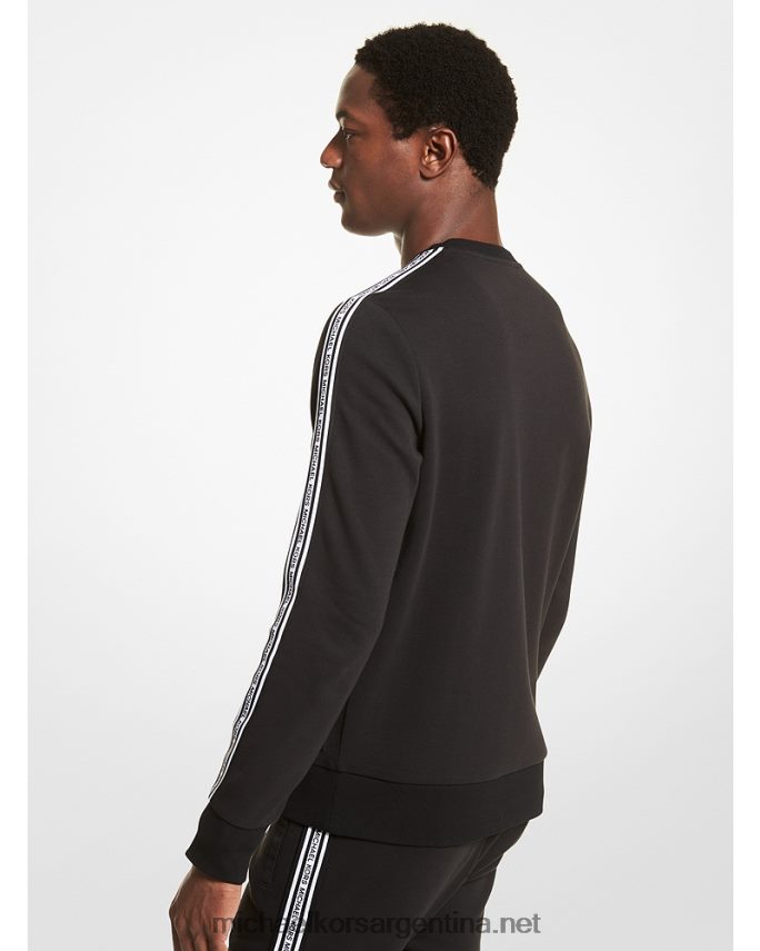 hombres negro sudadera de mezcla de algodón con cinta del logo Michael Kors T46HB03017