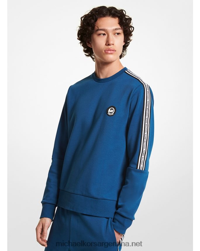 hombres río azul sudadera de mezcla de algodón con cinta del logo Michael Kors T46HB02927