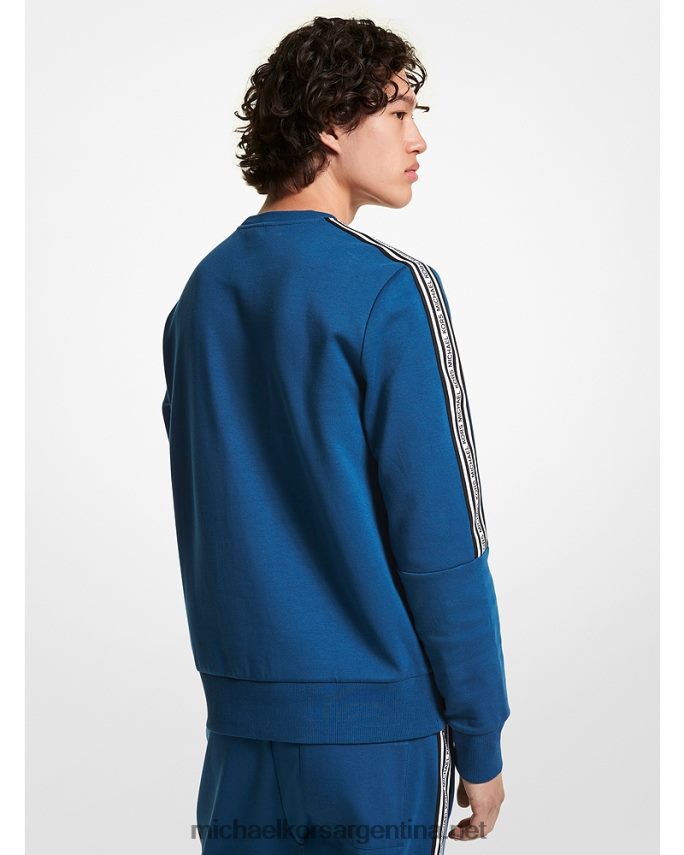 hombres río azul sudadera de mezcla de algodón con cinta del logo Michael Kors T46HB02927