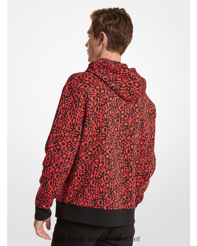 hombres rubí brillante sudadera con capucha y logo gráfico Michael Kors T46HB02959