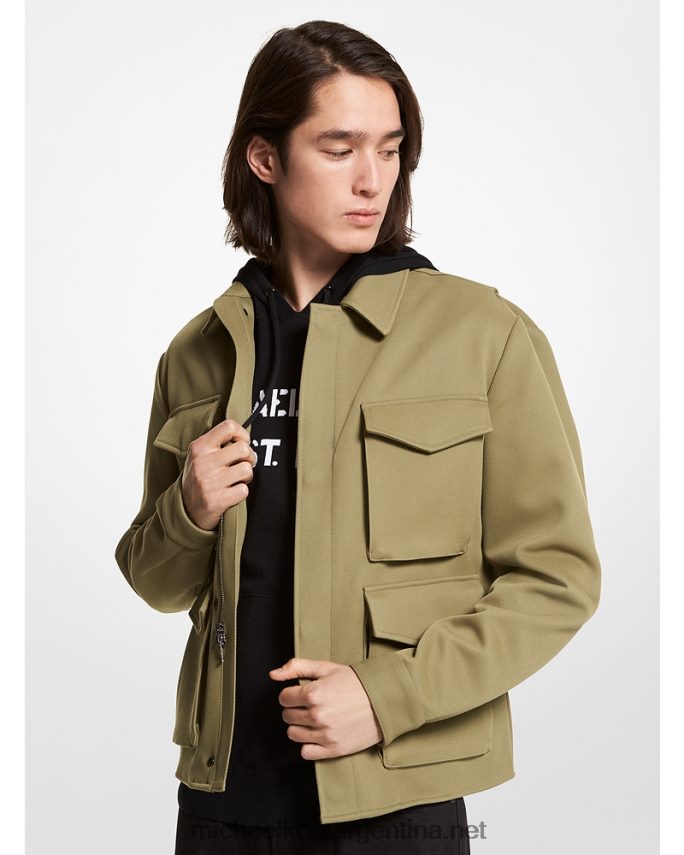 hombres aceituna ahumada chaqueta de campaña de sarga Michael Kors T46HB02835