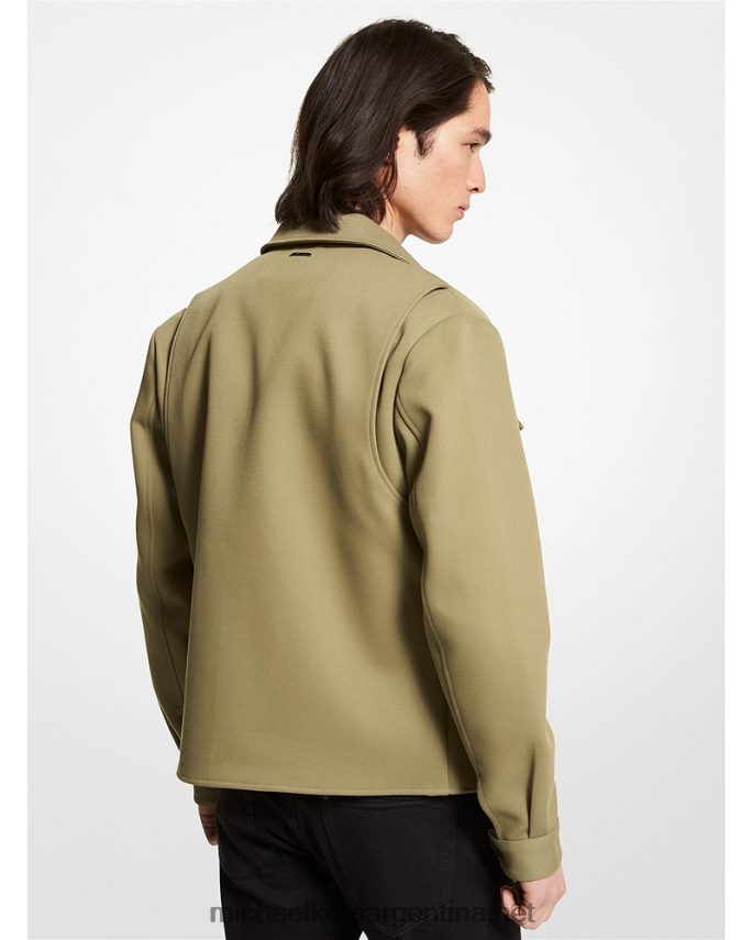 hombres aceituna ahumada chaqueta de campaña de sarga Michael Kors T46HB02835
