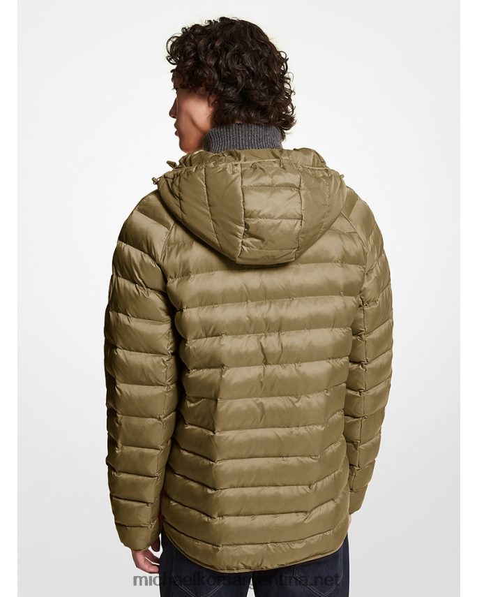 hombres aceituna chamarra acolchada de nailon rialto Michael Kors T46HB02808