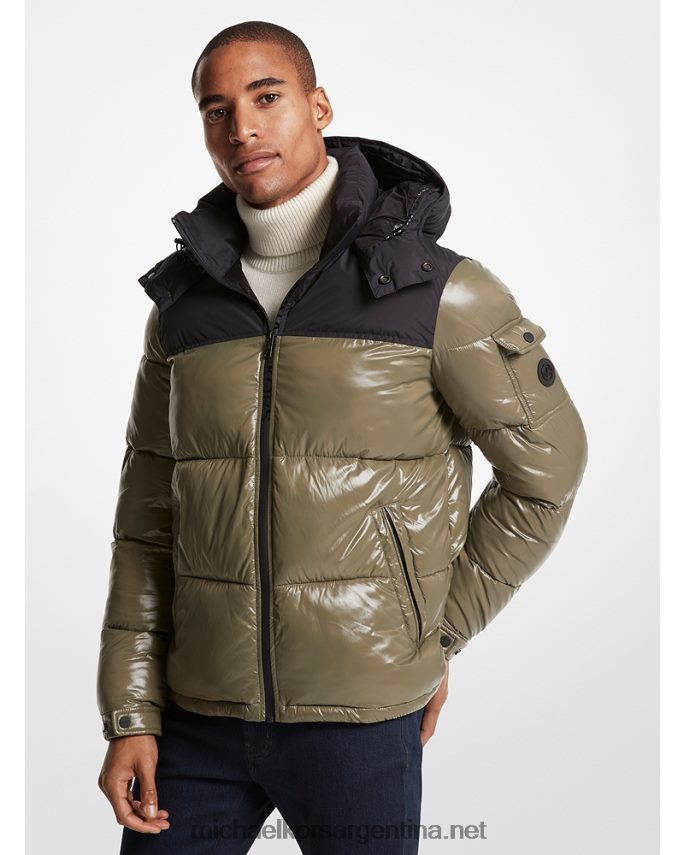 hombres aceituna chaqueta acolchada de nailon cire roseville Michael Kors T46HB02802