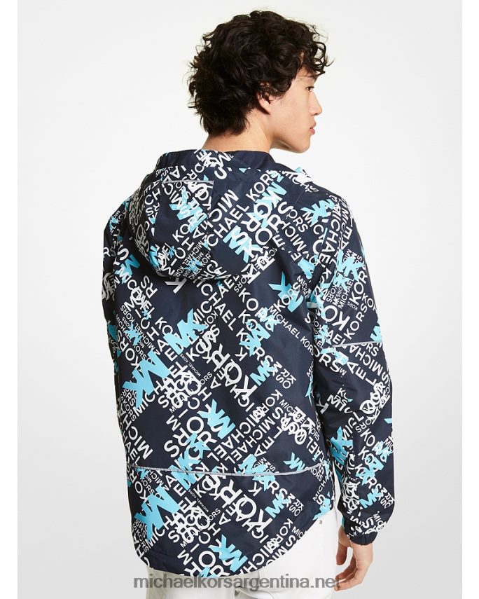 hombres brezo merlot chamarra tejida con capucha y logo gráfico Michael Kors T46HB02817