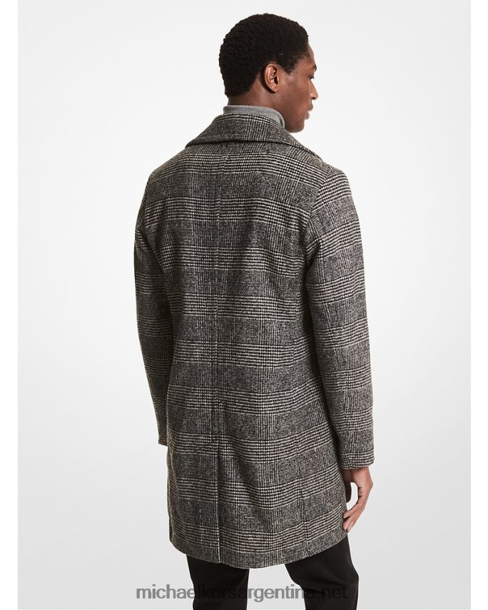 hombres carbón chaquetón de mezcla de lana a cuadros Michael Kors T46HB02847