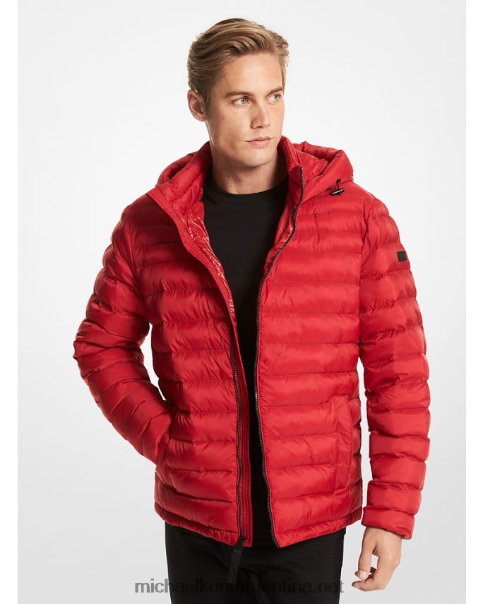 hombres carmesí chamarra acolchada plegable Michael Kors T46HB02840