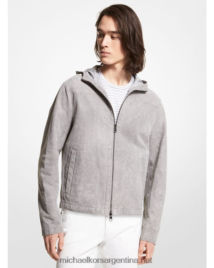 hombres concreto chamarra de ante con lavado ácido Michael Kors T46HB02783