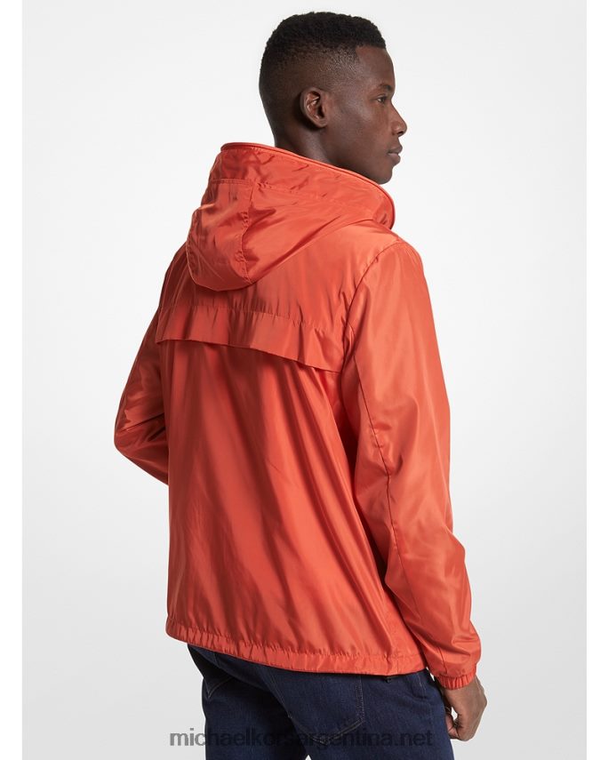 hombres especia naranja chamarra cortavientos tejida con cinta del logo Michael Kors T46HB02775
