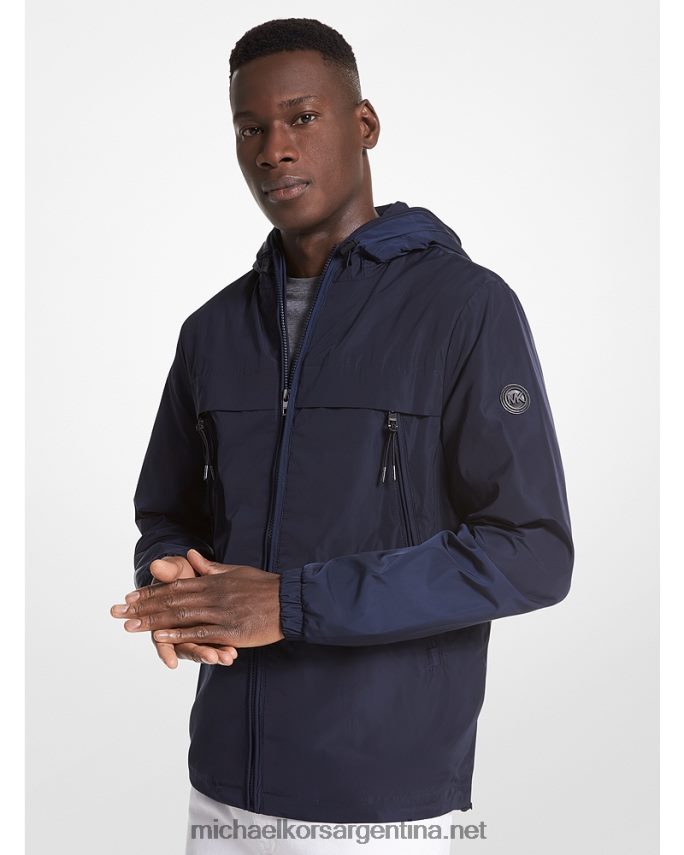 hombres medianoche chamarra cortavientos tejida con cinta del logo Michael Kors T46HB02776